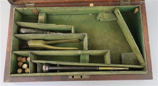 A cased 54 bore Webley patent five shot double action wedge frame percussion revolver, c.1860, retailed by F J Smith & Co. London,